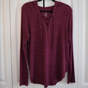 NWOT AMERICAN EAGLE Heathered Red Long Sleeve SZ L